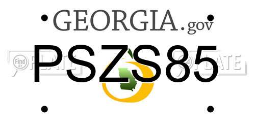 PSZS85 Georgia License Plate