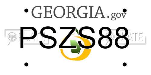 PSZS88 Georgia License Plate
