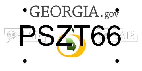 PSZT66 Georgia License Plate
