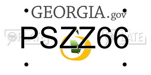 PSZZ66 Georgia License Plate