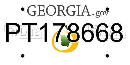 PT178668 Georgia License Plate