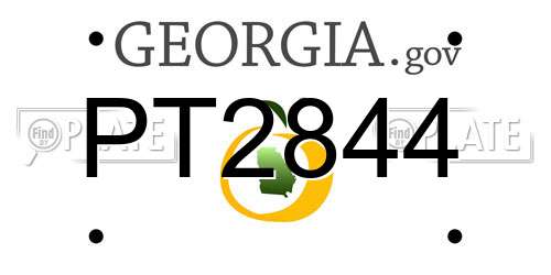 PT2844 Georgia License Plate