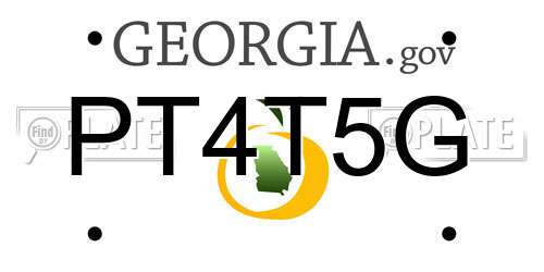 PT4T5G Georgia License Plate