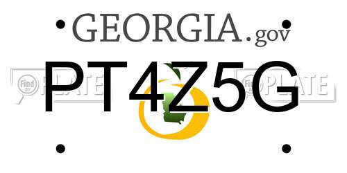 PT4Z5G Georgia License Plate