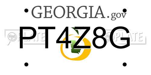 PT4Z8G Georgia License Plate
