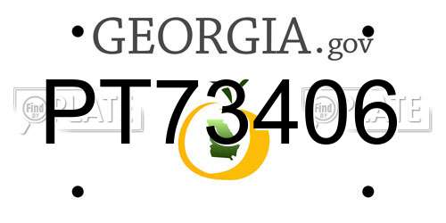 PT73406 Georgia License Plate