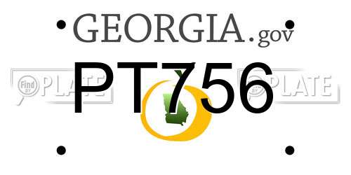 PT756 Georgia License Plate