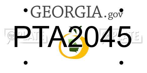 PTA2045 Georgia License Plate