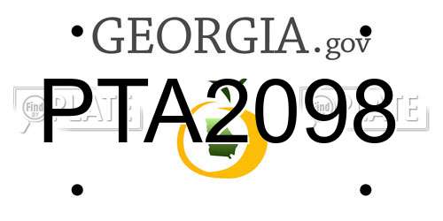 PTA2098 Georgia License Plate