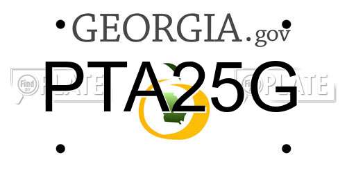 PTA25G Georgia License Plate