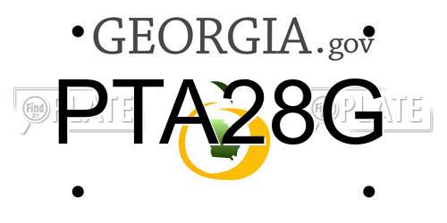 PTA28G Georgia License Plate