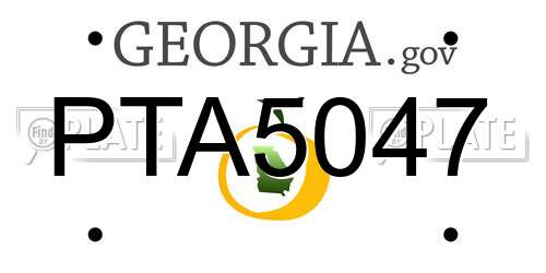 PTA5047 Georgia License Plate