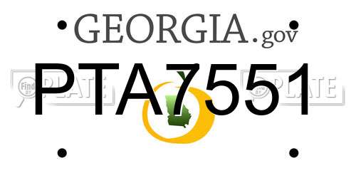 PTA7551 Georgia License Plate