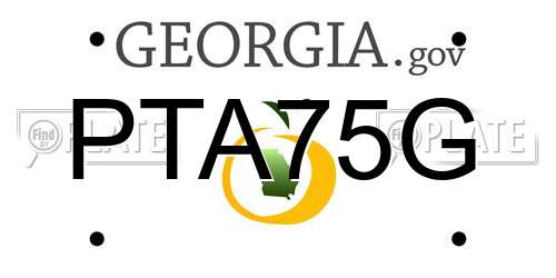 PTA75G Georgia License Plate