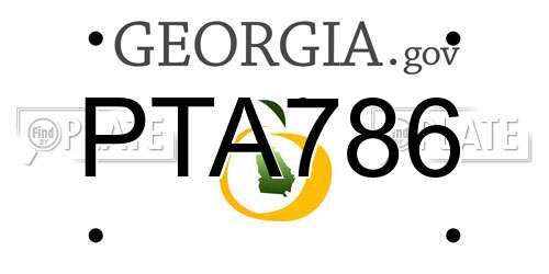 PTA786 Georgia License Plate