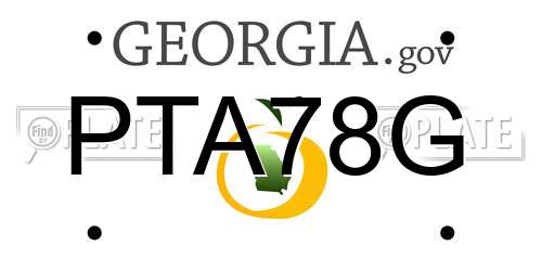 PTA78G Georgia License Plate