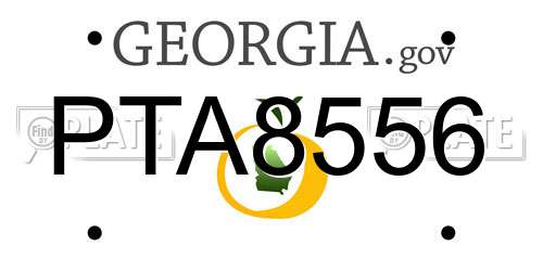 PTA8556 Georgia License Plate