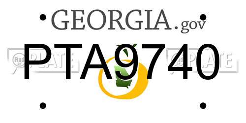 PTA9740 Georgia License Plate