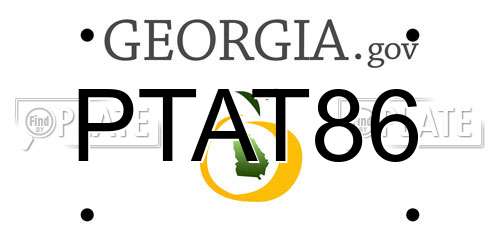PTAT86 Georgia License Plate