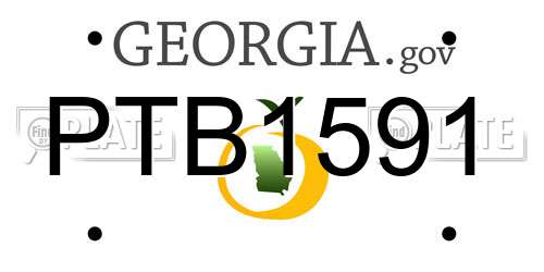 PTB1591 Georgia License Plate