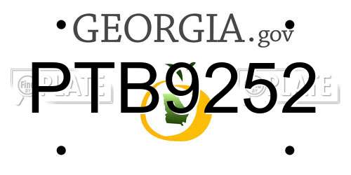 PTB9252 Georgia License Plate