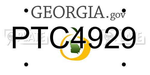 PTC4929 Georgia License Plate