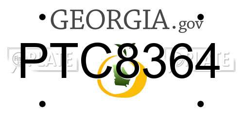 PTC8364 Georgia License Plate