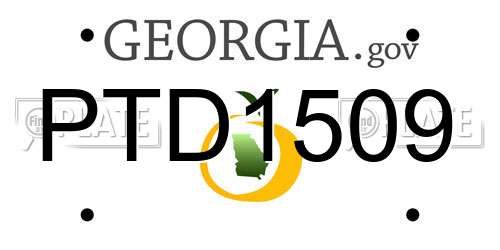 PTD1509 Georgia License Plate