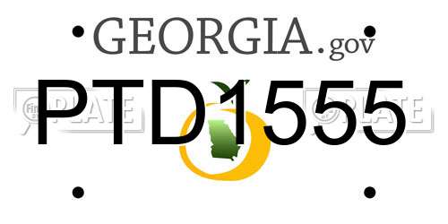 PTD1555 Georgia License Plate
