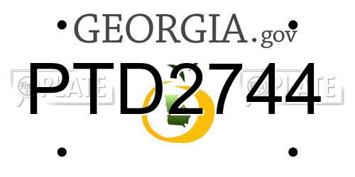 PTD2744 Georgia License Plate