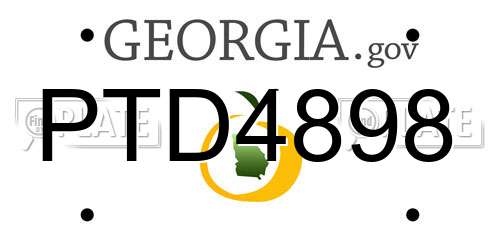 PTD4898 Georgia License Plate