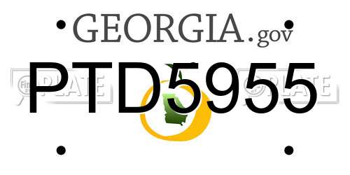 PTD5955 Georgia License Plate