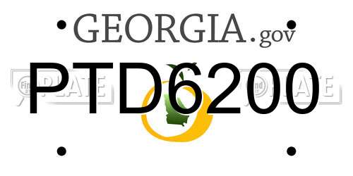 PTD6200 Georgia License Plate