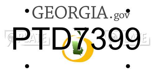 PTD7399 Georgia License Plate