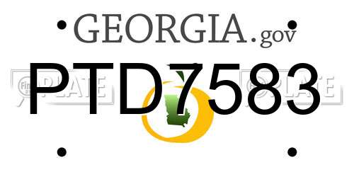 PTD7583 Georgia License Plate