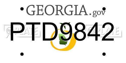 PTD9842 Georgia License Plate