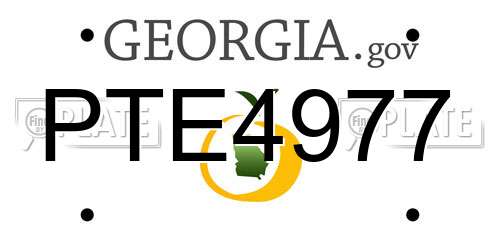 PTE4977 Georgia License Plate