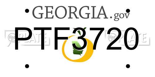 PTF3720 Georgia License Plate