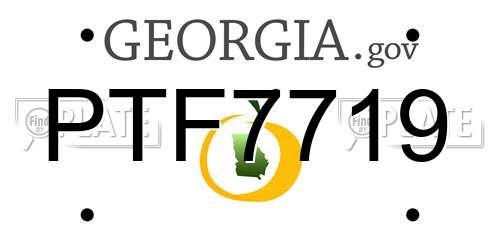 PTF7719 Georgia License Plate