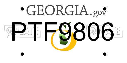 PTF9806 Georgia License Plate