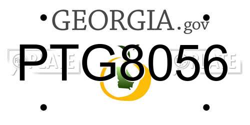 PTG8056 Georgia License Plate