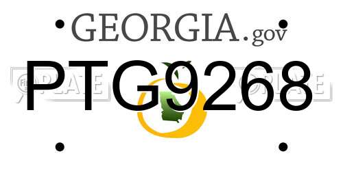 PTG9268 Georgia License Plate