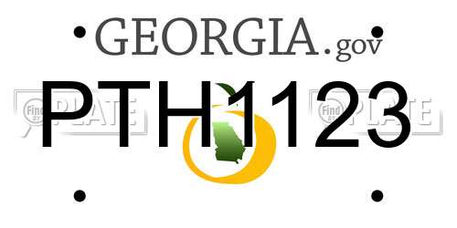 PTH1123 Georgia License Plate