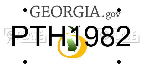 PTH1982 Georgia License Plate