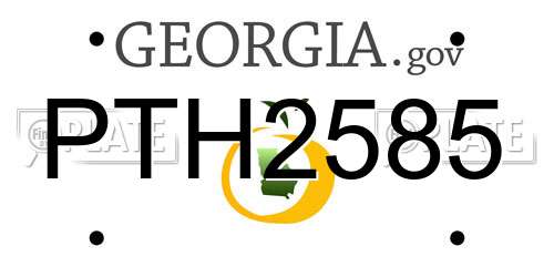 PTH2585 Georgia License Plate