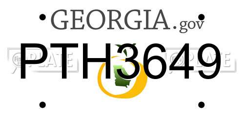 PTH3649 Georgia License Plate