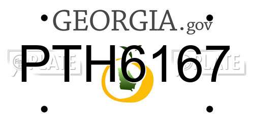 PTH6167 Georgia License Plate