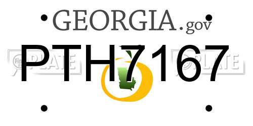 PTH7167 Georgia License Plate