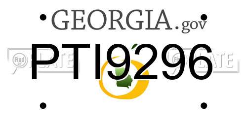 PTI9296 Georgia License Plate