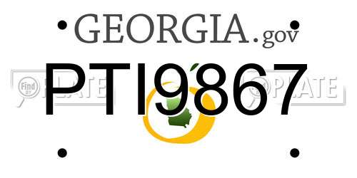 PTI9867 Georgia License Plate